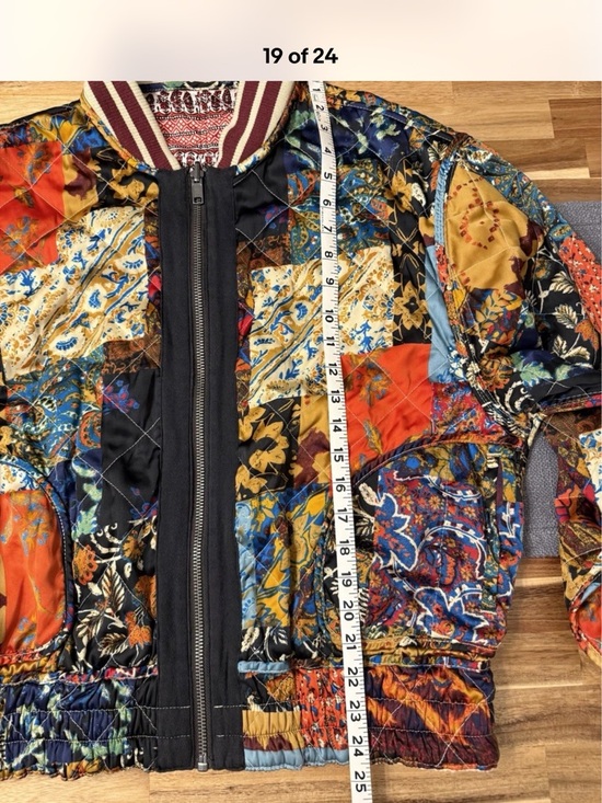 Free People Pandora Bomber Patchwork Jacket Reversible Zip Up.  $248 - Picture 8 of 9